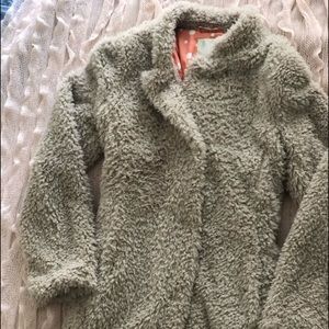 Elevenses Anthropologie Faux Fur Coat -Taupe